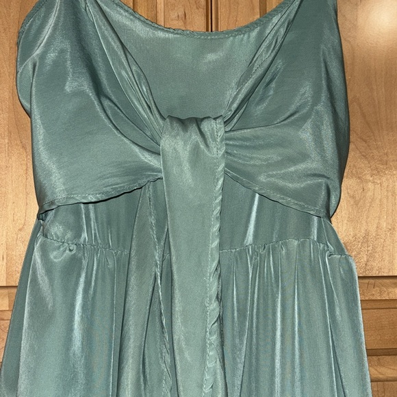 Fables agate green color women’s medium spaghetti strap Thai front long dress - Picture 3 of 12